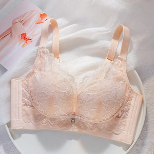 Non-magnetic lace sexy underwear women's small chest push up medium thick bra no steel ring B cup adjustable bra top support