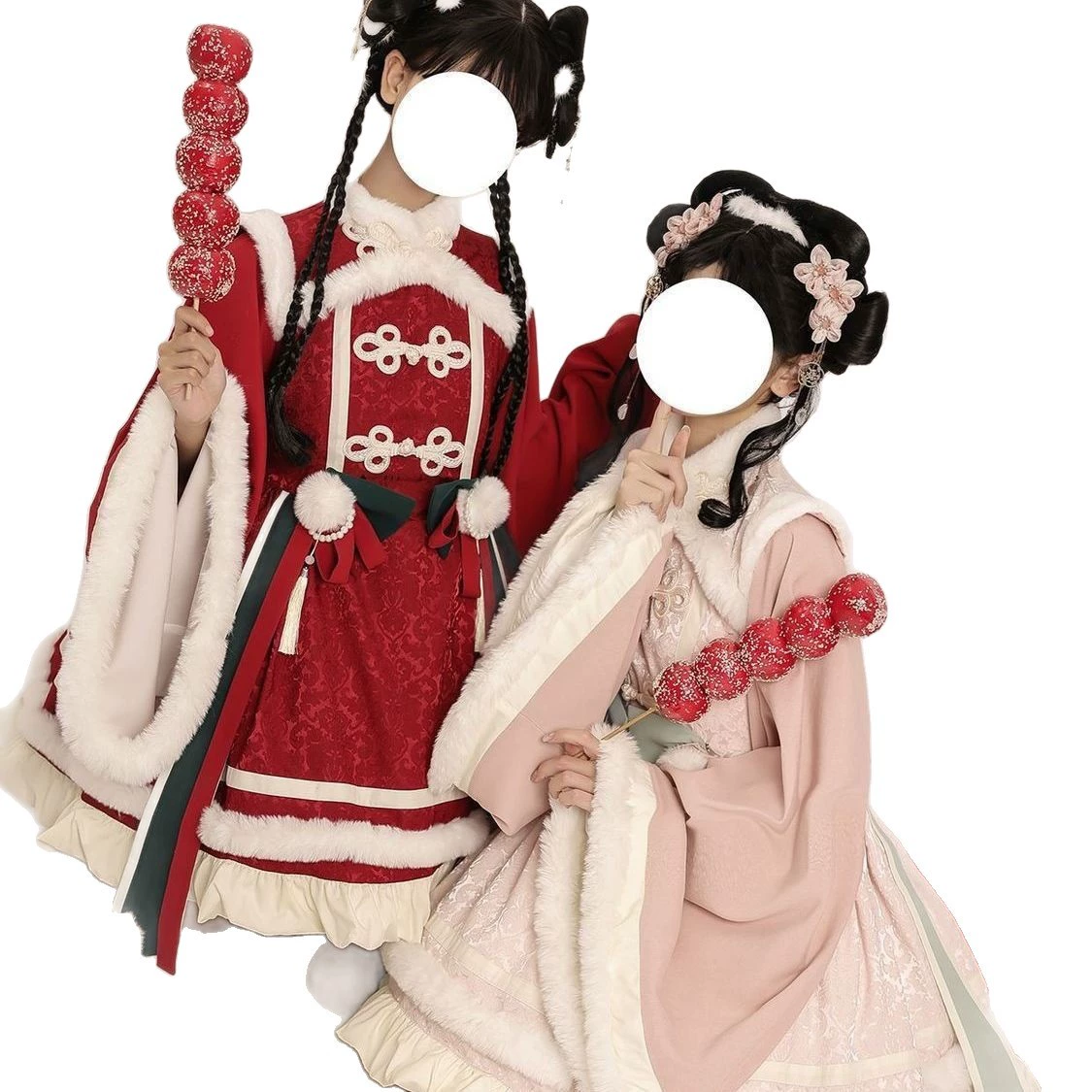 Summer dress, cute long-sleeve, Lolita style, increased thickness