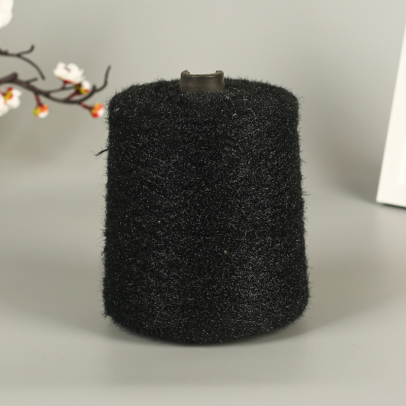 工厂直供2 4cm水晶仿貂毛羽毛纱花式纱特种涤纶锦纶袜子毛衣围巾