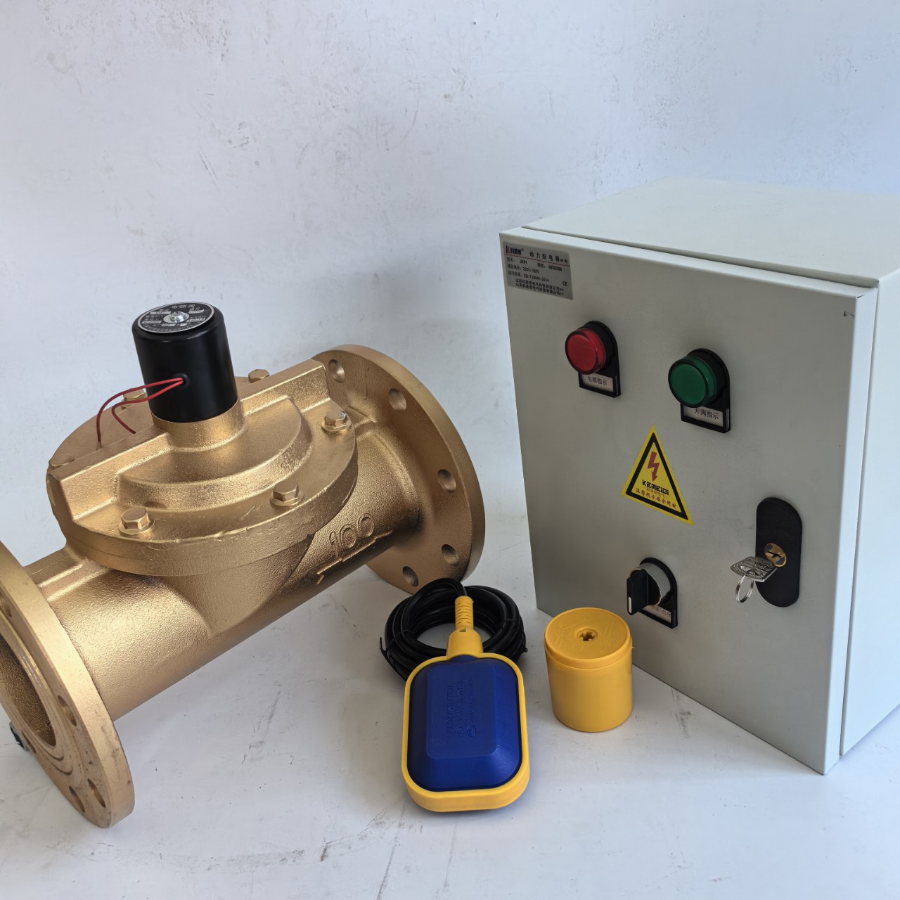 液位电磁阀配控制箱电磁阀水用法兰水箱补水液位控制配探头控制箱