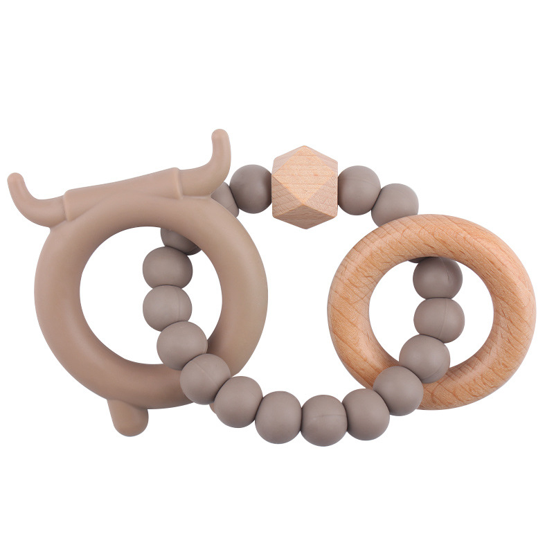 DIY bebé creativo anillo de beech pulsera de plástico juguete creativo silicona osos de plástico dientes de goma palillo de dientes
