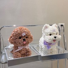 永生花玫瑰花网红泰迪小狗玩偶可爱摆件生日告白真花干花创意礼品