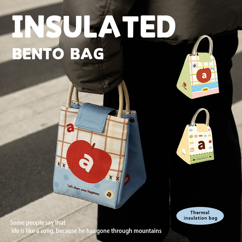 Yumei Cute Lunch Box Bag Lunch Bag for Girls and Children School Lunch Handbag Heat Preservation Bag Pocket Bag Meal Bag