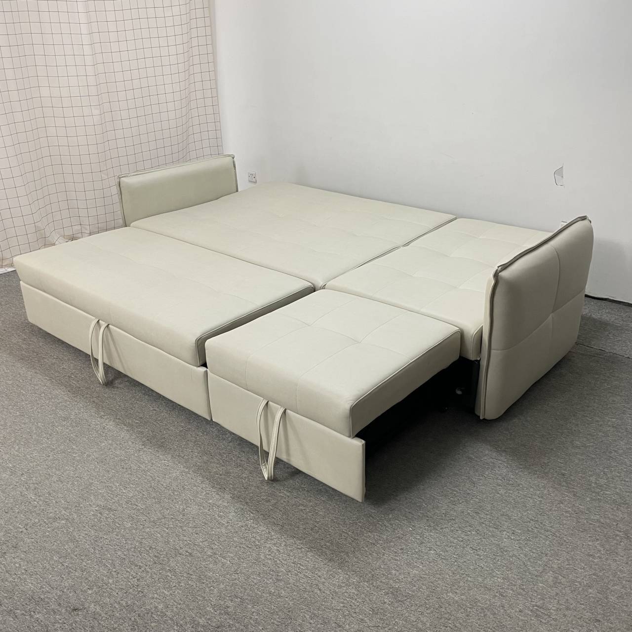 Sofá cama de esquina de la sala de estar de pequeña casa sin lavado almacenamiento de tela de tecnología multifuncional sofá push-pull de doble propósito