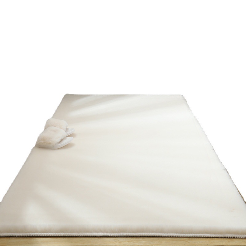 Imitación de piel conejo engrosada alfombra dormitorio chica felpa sensación del gato color sólido cojín Sala estar noche Bay window piso entero mat