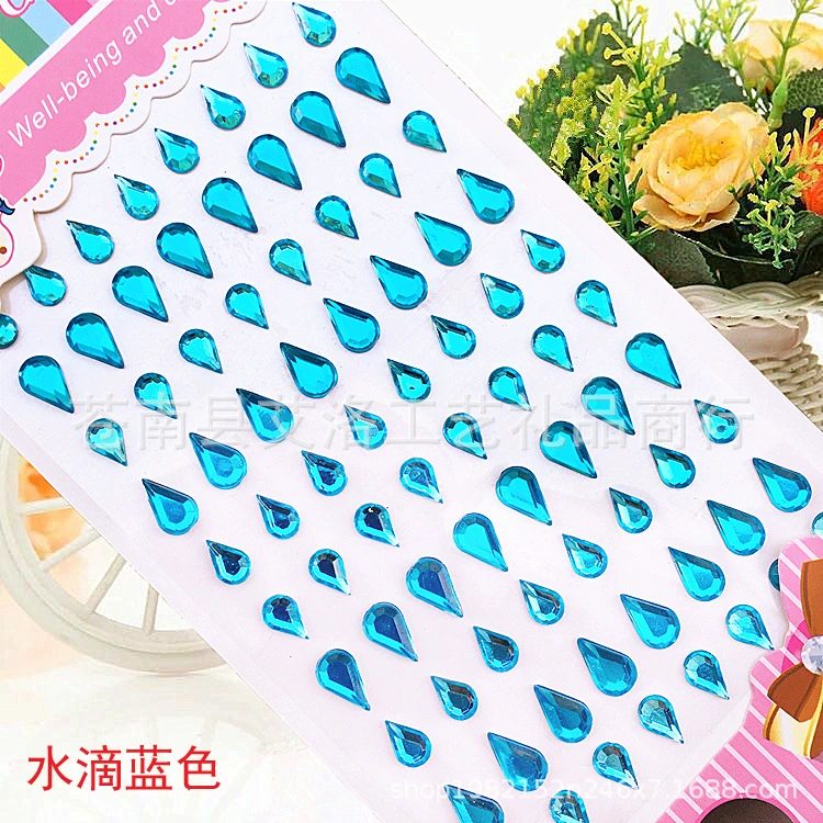 Crystal Patch Acrylic Gem Stickers, Plum Blossom & Heart Designs, 18 × 8.5 cm