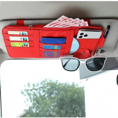 Holder Sunshade Car Phone and – Car Glasses Clip/Bill Clip - red-belt-chain