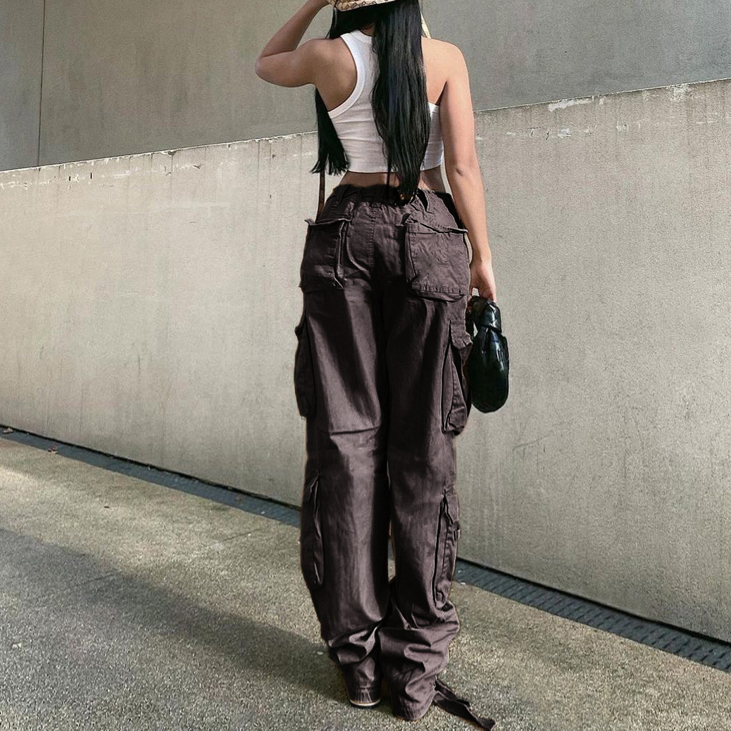 Women's Daily Fashion Solid Color Full Length Multiple Pockets Cargo Pants display picture 2