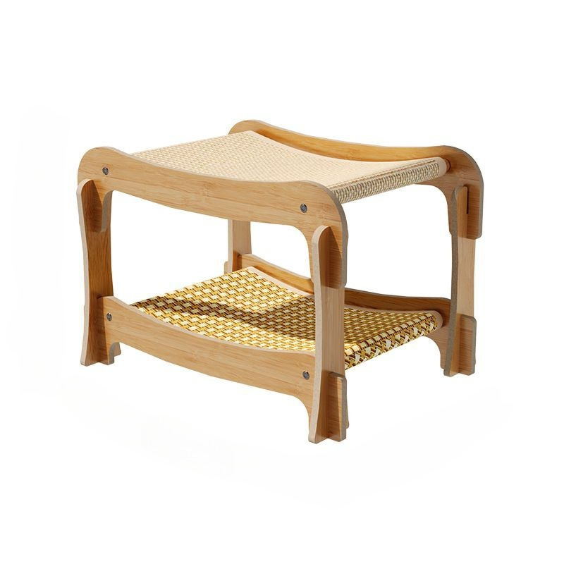 Cama para gatos, tabla de agarre para gatos, cama para gatos integrada, sisal, cuatro estaciones, se puede superponer, litera superior e inferior, cama para gatos de doble capa, alfombra, nido