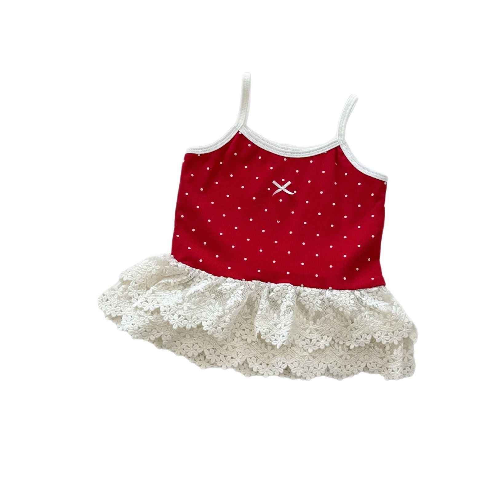 Limón salado siete verano cuello redondo mujer linda niña lunares estilo coreano tirantes vestido de niña chaleco de bebé todo fósforo