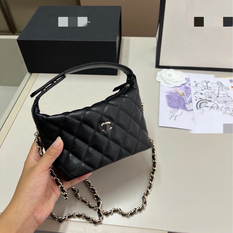 25 Years Early Spring New Style Caviar Calfskin Lunch Box Bag Vegetable Basket Dumpling Bag Casual Versatile Underarm Women's Bag 25 Years Early Spring New Style Caviar Calfskin Lunch Box Bag Vegetable Basket Dumpling Bag Casual Versatile Underarm Women's Bag