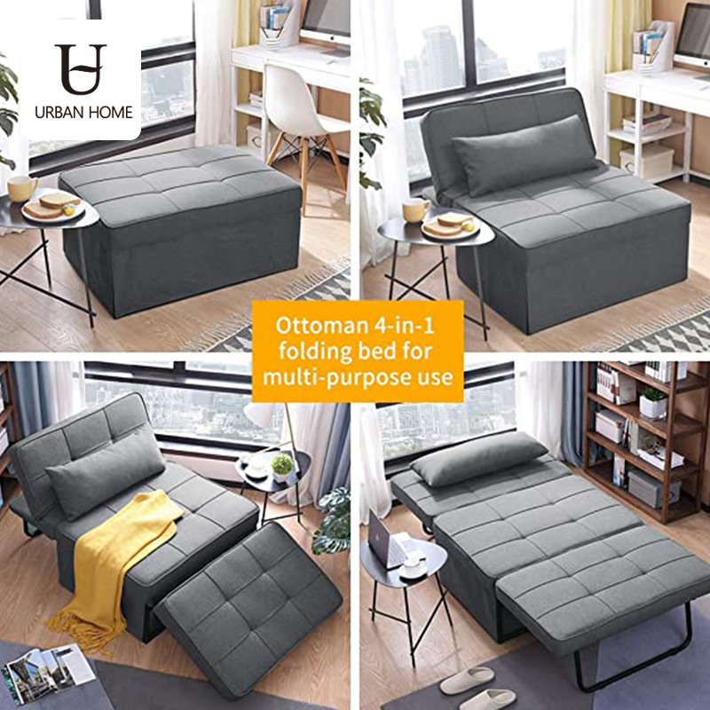 Amazon multifuncional sofá individual se puede acostar o sentar, simple ajustable respaldo sala de estar sofá cama de oficina