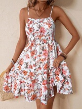G 63594 Floral Print Sleeves Off Shoulder Dress ����ӡ��