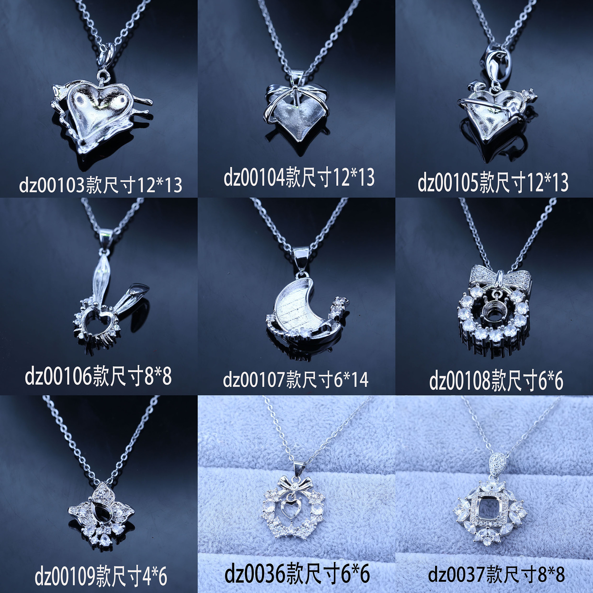 Constellation pendant moon empty support rabbit love 8.8*8 support twelve Constellation necklace clavicle chain female zircon wholesale