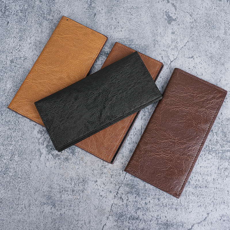 Retro Fashion Men's Wallet Long Thin High-Grade Oil Wax Leather Student Coin Purse Multi-Card Slot Card Holder Soft Wallet