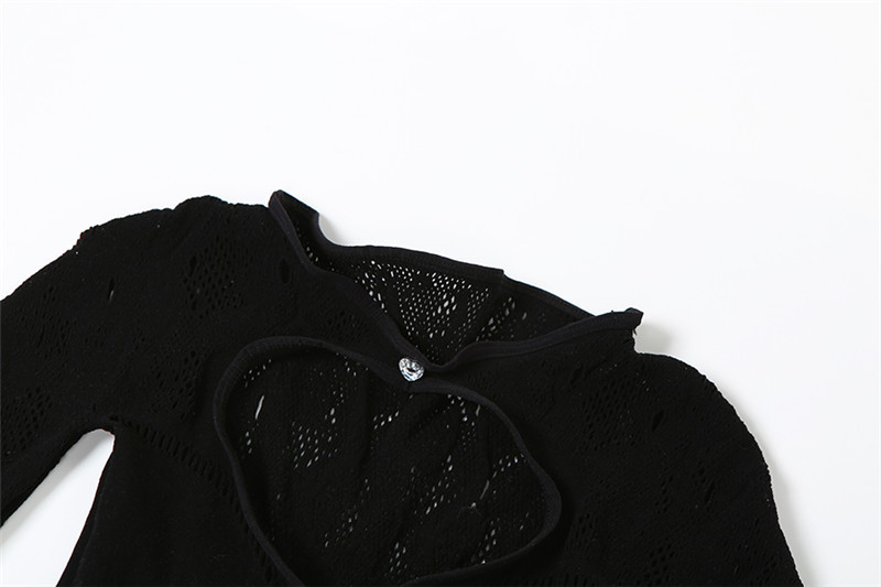 Feng – combinaison Sexy pour femmes, nouvelle collection automne 2024, ajourée, tricotée, fleur, crochet, taille haute, serrée_voghion.com