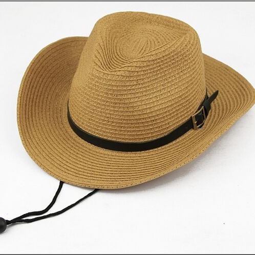 Wholesale Men's Western Cowboy Hat, Foldable Women's Grass Hat Beach Sun Hat Wide Brim Hat Summer Gift Hat