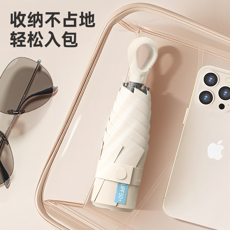 ポータブル 50% off 傘リングバックルハンドル晴雨兼用カプセル傘黒接着剤日焼け止めと UV 保護女性の日傘卸売|undefined