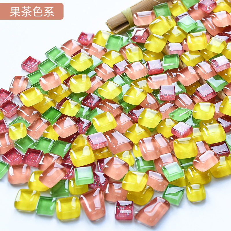 混合モザイク diy 手作りフリーストーンクリエイティブ生産材料カラークリスタルガラスルース粒子装飾自己粘着|undefined