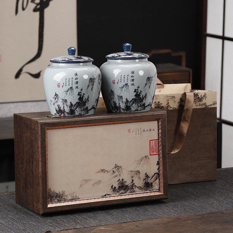 高档复古茶叶包装盒空礼盒单罐大号一斤装红茶绿茶白茶金骏眉通用
