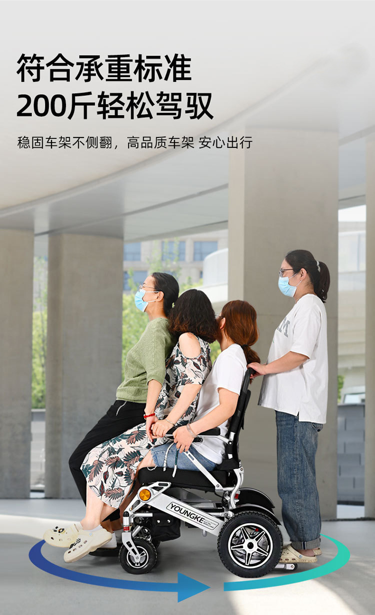 Export Model Foldable Lightweight Fully Automatic Smart Electric Wheelchair for the Elderly and Disabled Remote Control Scooter for the Elderly
