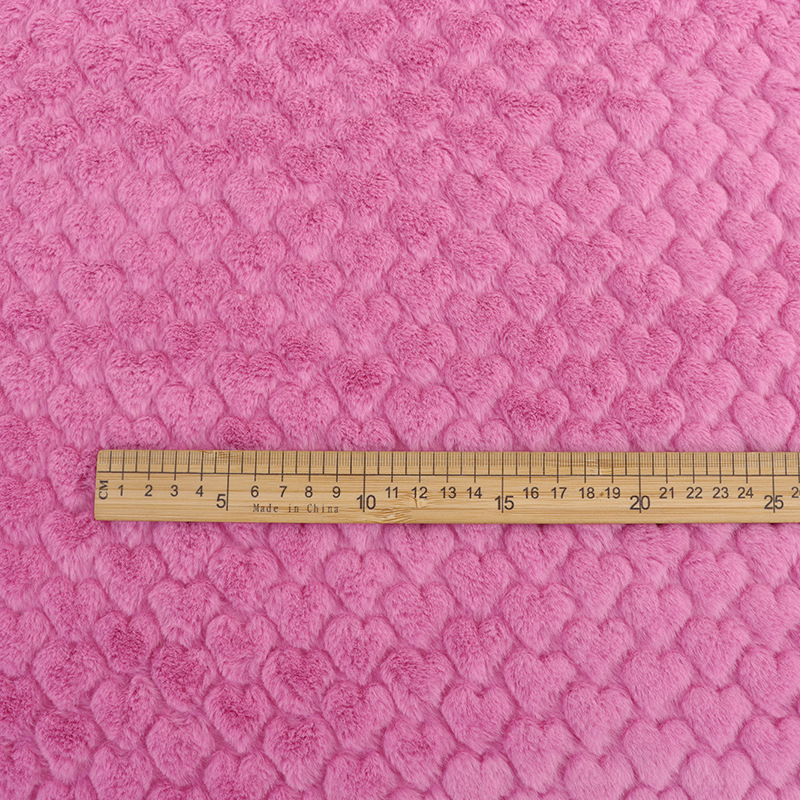 現物はウサギの毛のエンボスの小さい愛の綿布の立体のエンボスの小さいウサギの毛の布地の家庭用紡績の服装の抱き枕の生地に似せます。