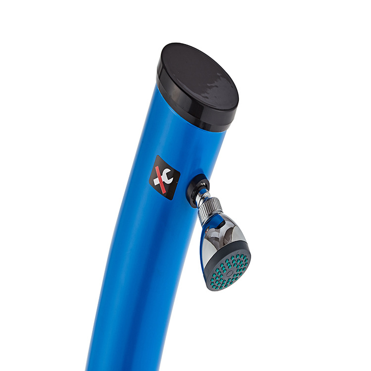 20L cilindro curvo nuevo color plateado PVC columna de ducha solar ducha de jardín al aire libre interruptor de agua caliente y fría