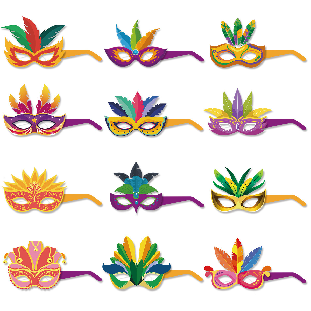 Mignon Drôle Bloc De Couleur Papier Fête Carnaval Accessoires Décoratifs display picture 2