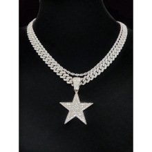 I 30722 Rhinestone star necklace ��������������羳��ó