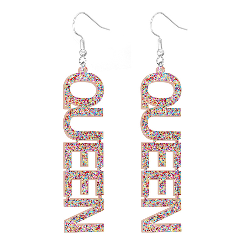 Fashion Letter Arylic Sequins Womenu0027S Drop Earrings 1 Pair