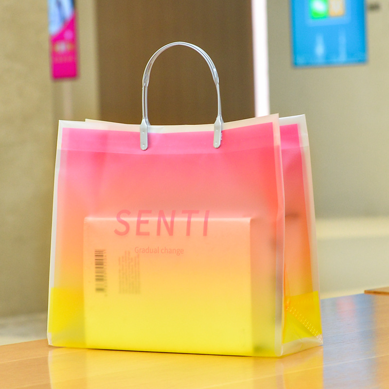 PVC gradiente Bolso de Plástico bolsa de regalo tienda de ropa bolsa de compras transparente caja de regalo bolsa de embalaje