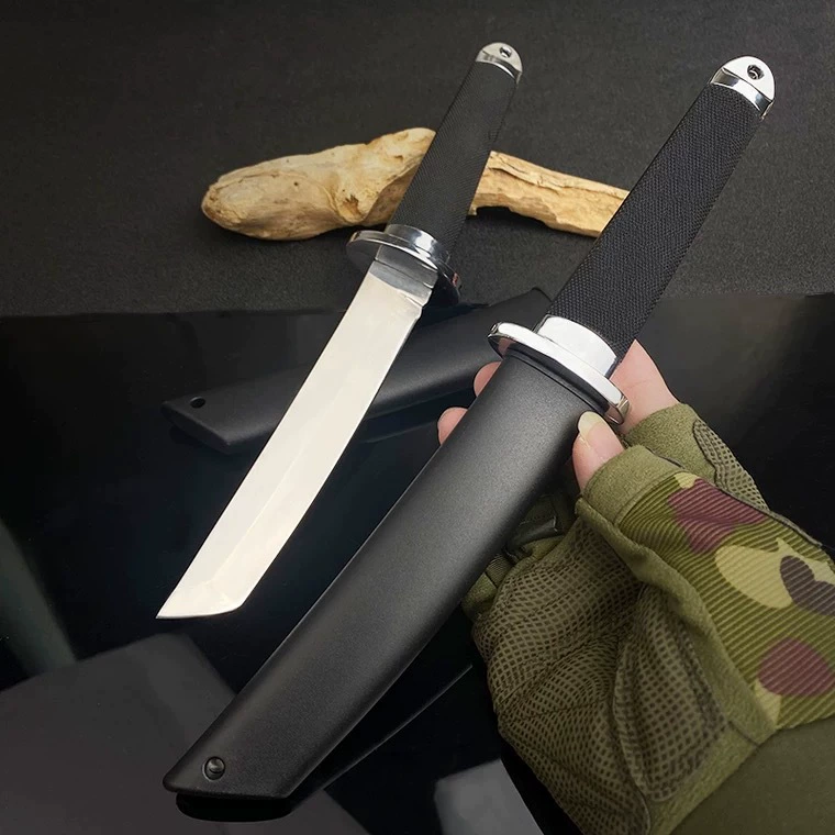 Трансграничный уличный прямой нож, тактический нож для выживания, интегрированный киль, портативный фруктовый нож, острый японский нож