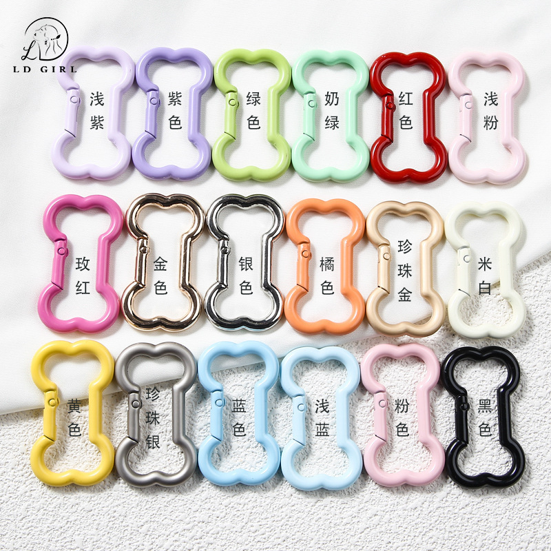 Hanging spray candy color paint bone spring buckle DIY key chain mobile phone chain bag hanging buckle DIY beaded accessories Hanging spray candy color paint bone spring buckle DIY key chain mobile phone chain bag hanging buckle DIY beaded accessories