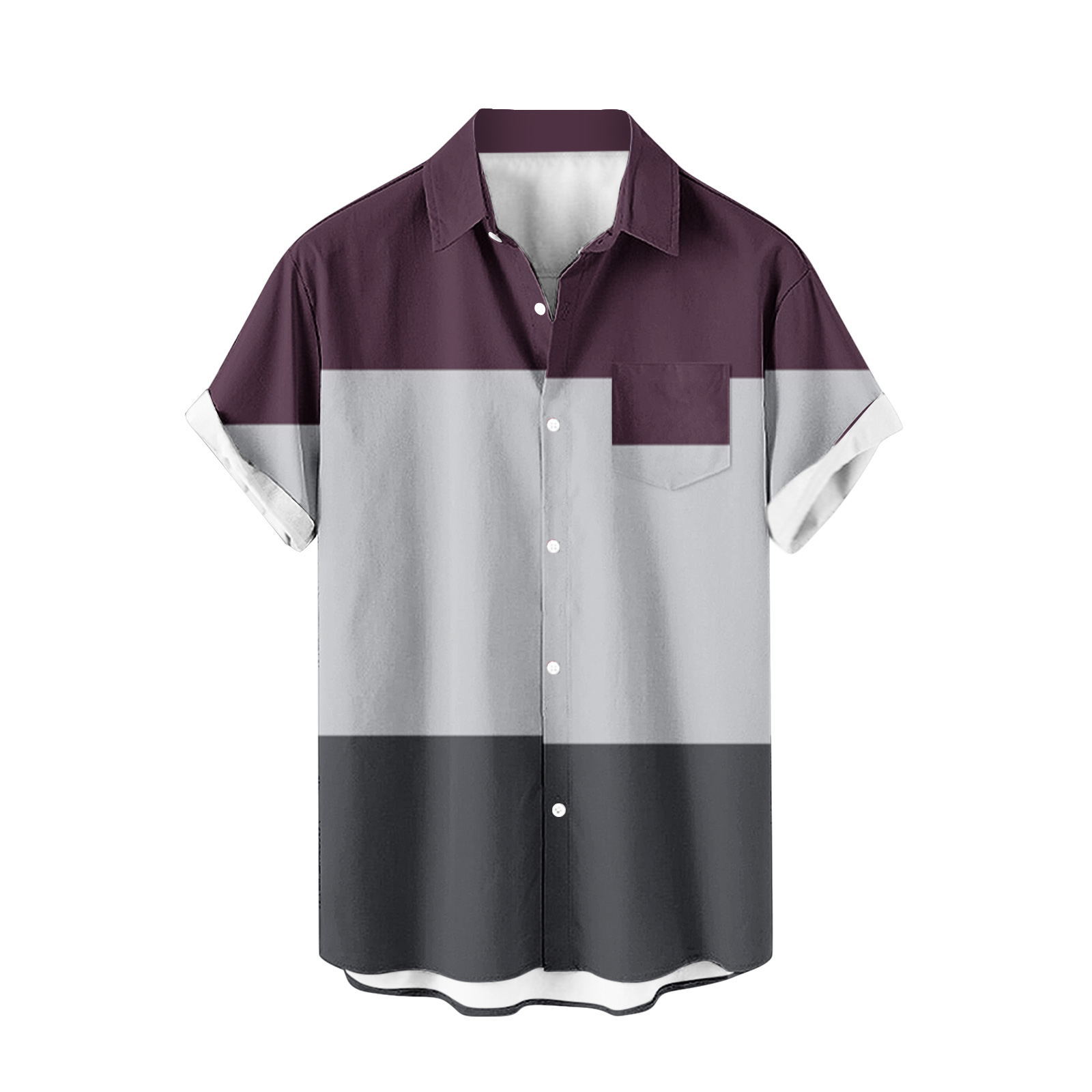 2024 comercio exterior europeo y americano transfronterizo exclusivamente para camisas de manga corta para hombres color de costura impresión digital 3D blusa casual