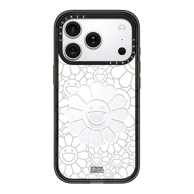 [murakami takashi white flower hollow] transparent-black frame