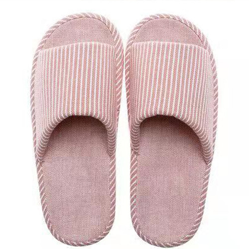 Japanese style silent linen slippers for women's home indoor wooden floor non-slip thick bottom couple cotton four seasons slippers wholesale