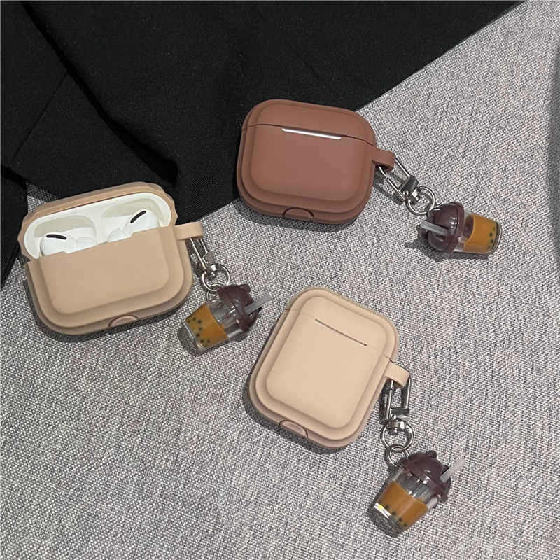 Ins-style coffee milk tea compatible AirPods 1/2 generation combined silicone soft case for Pro 2/3 generation anti-slip case