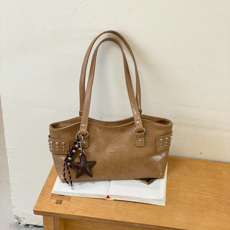 Túi tote nữ công suất lớn thiết kế tối giản phong cách Hàn Quốc, túi đeo vai đi làm — Deer Brown Không có mặt dây chuyền, Màu cà phê Không có mặt dây chuyền, Màu nâu không có mặt dây chuyền, kaki không có mặt dây chuyền chi tiết 14