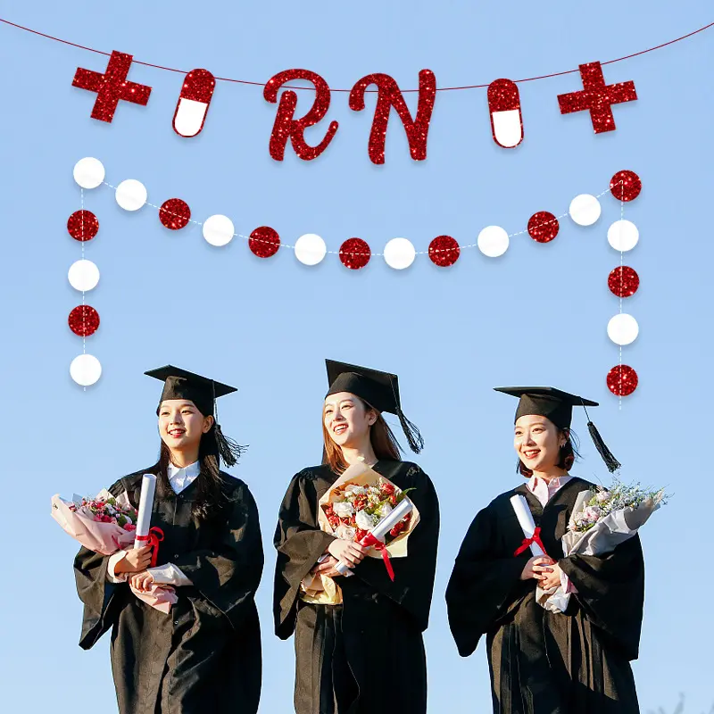 Layout nurse graduation season party decoration flower party decoration flag nurse festival college banner