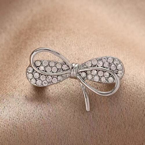 Autumn new new style, light luxury style, diamond-encrusted fashion, all-matching bow brooch, anti-exposure suit, corsage