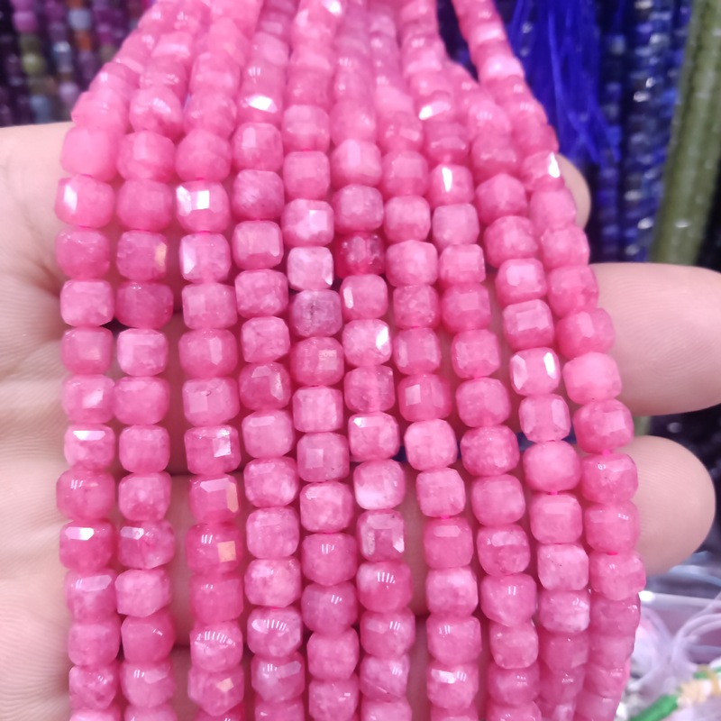 6 ミリメートル正方形角砂糖キューブビーズ天然石クリスタル瑪瑙 DIY ジュエリー手作りアクセサリー衣類アクセサリー|undefined