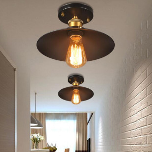 American retro wrought iron pot cover cross-border Amazon creative living room corridor porch Decorative LED ceiling lamps