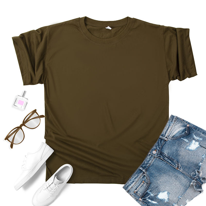 Factory 19 Color Summer Crew Neck Short Sleeve Solid Color Plain T-Shirt Casual Short Sleeve T-Shirt Ad Shirt Printed 2TEMU