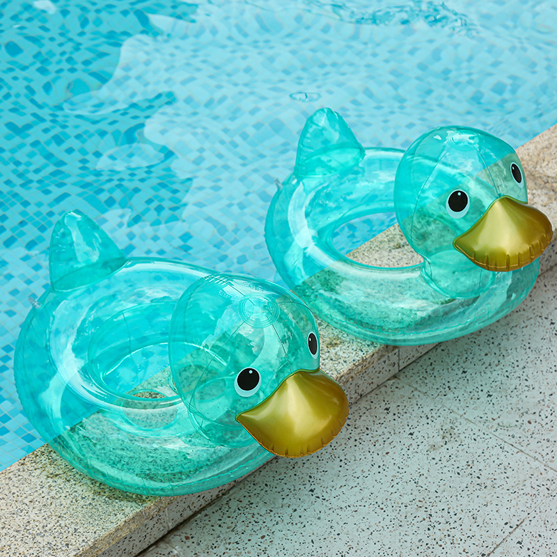 Cute Thickened Children's Transparent Duck Underarm Swimming Ring display picture 3