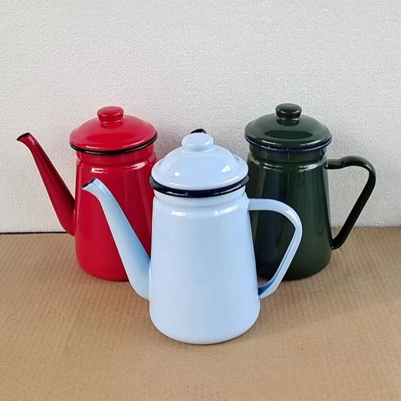老式搪瓷咖啡壶家用饭店怀旧餐厅茶壶凉水壶泡茶壶奶茶壶油壶醋壶|undefined