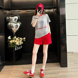2026网红宽松显瘦洋气短裤两件套潮流运动套装女夏装新款3486