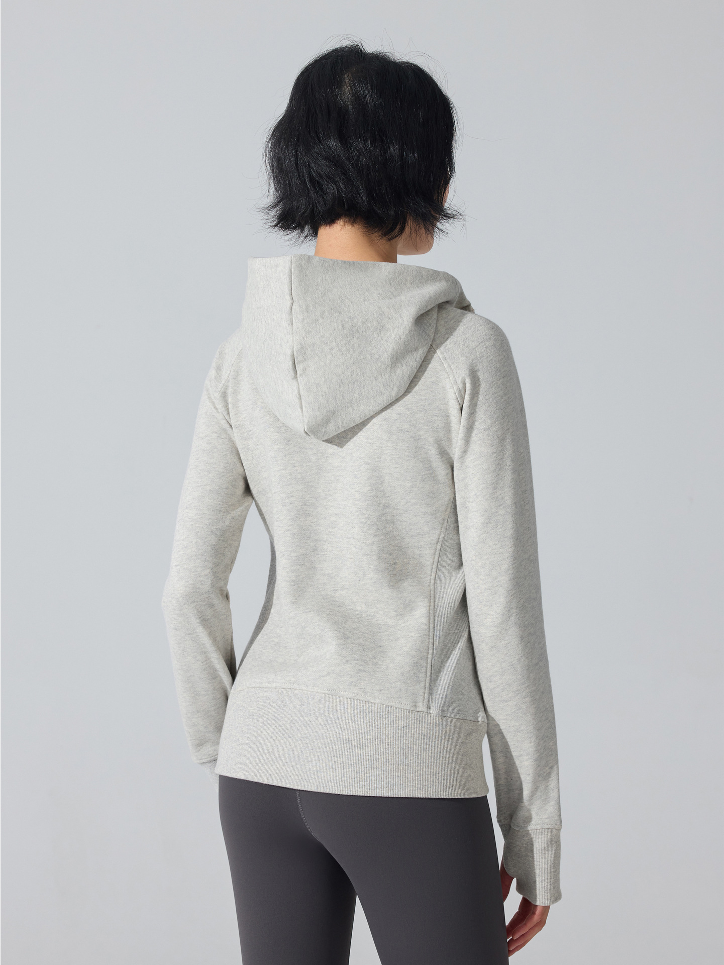Otoño y invierno abrigo deportivo caliente con cremallera completa con chaqueta de yoga encapuchada con camisa de lana para correr y correr chaqueta de fitness image 6