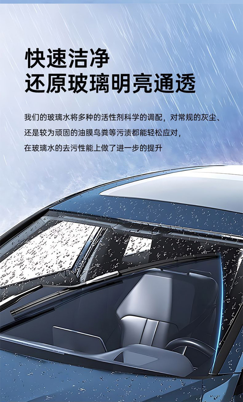 Rongli Genuine Ethanol Glass Cleaner-40 ℃ Anti-freeze, decontamination, oil film removal, insect glue removal, 1.8L, suitable for all seasons, cold-resistant and anti-freeze