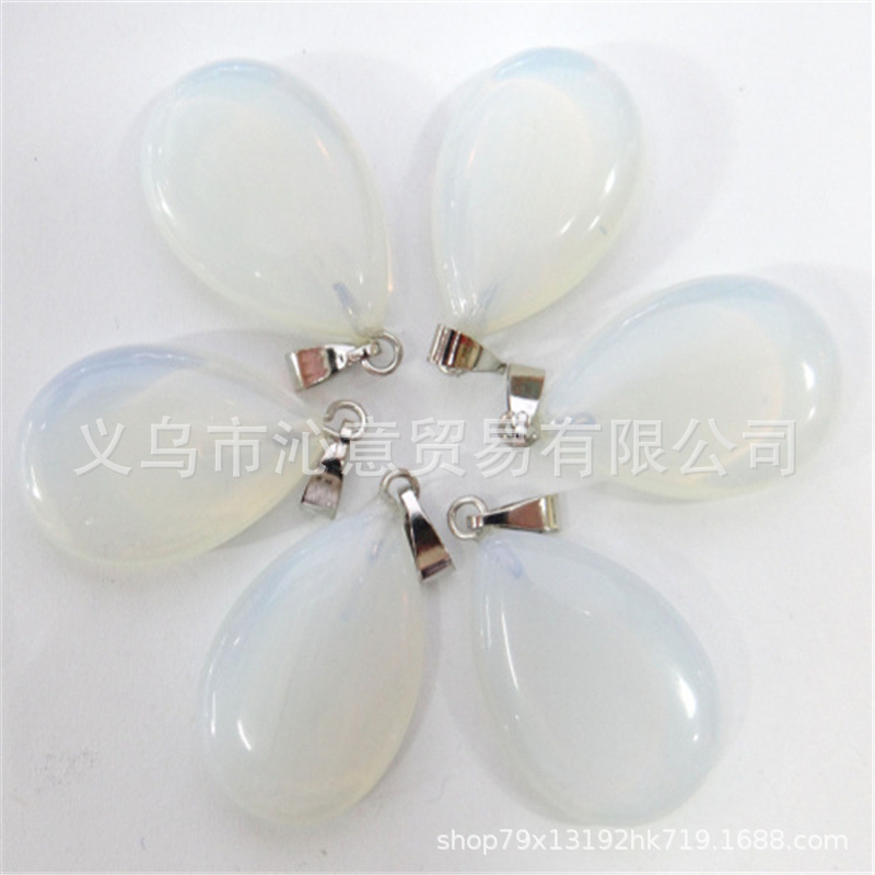 Transfronteriza AliExpress Venta caliente natural cristal ágata gema cristal plano colgante collar pendientes accesorios de la joyería