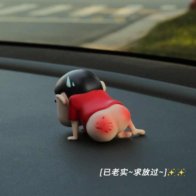 Crayon Shin-Chan, Shin-Chan Lying on the Ground, Anime Desktop Ornaments, Cute and Trendyy Car-Mounted Creative Ornaments